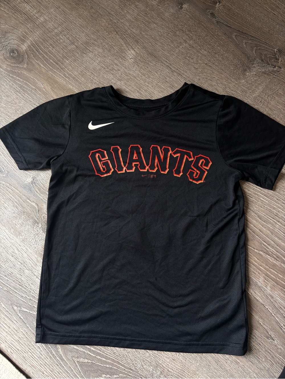 Nike Black Tee with Orange-Outlined Giants Logo
